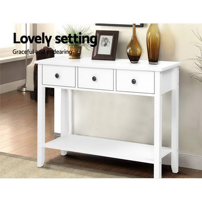 Artiss Console Table 3 Drawers 100CM White Chole - Cosy Abode