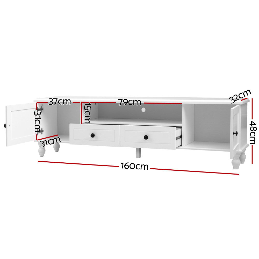 Artiss TV Cabinet Entertainment Unit 160cm White Kubi - Cosy Abode