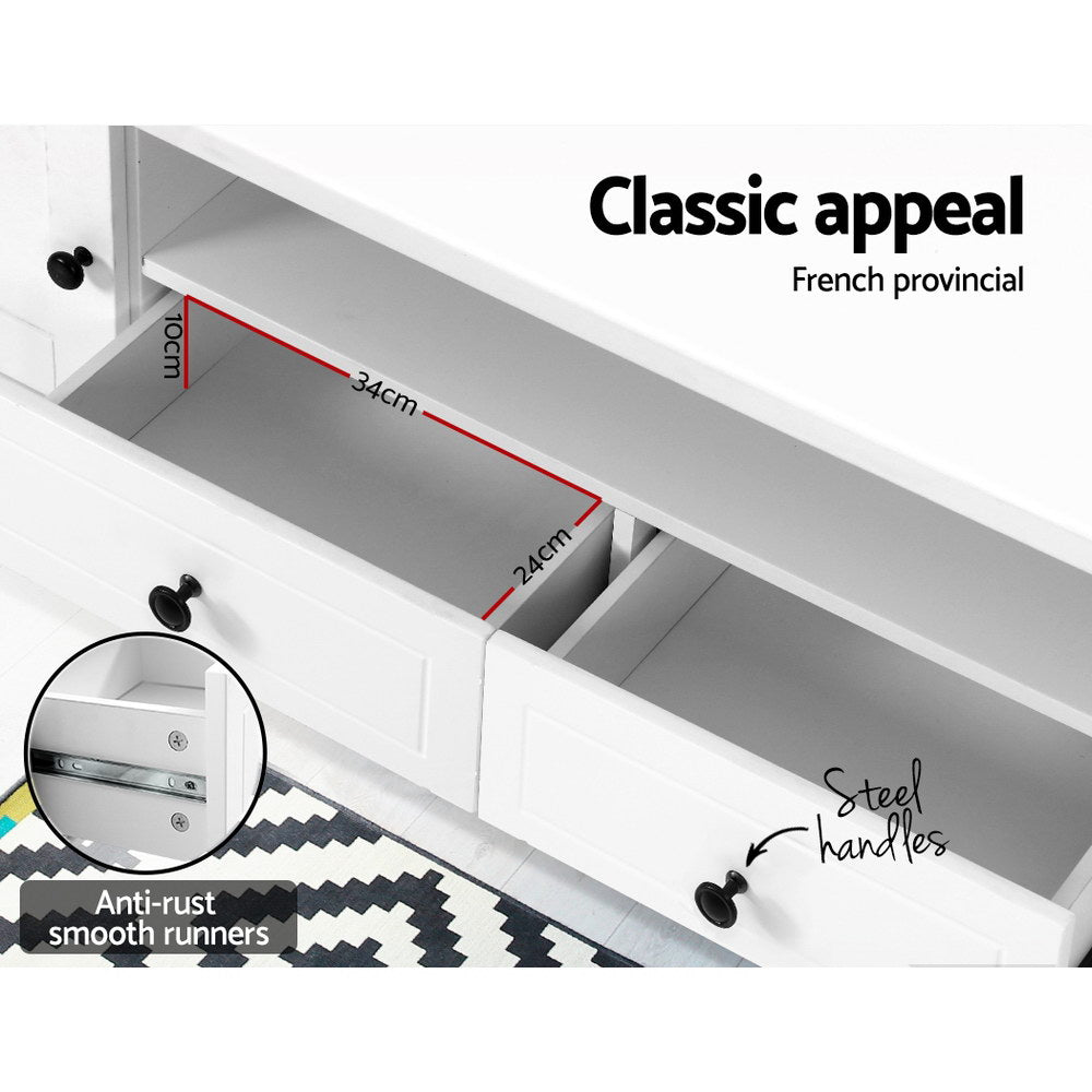 Artiss TV Cabinet Entertainment Unit 160cm White Kubi - Cosy Abode