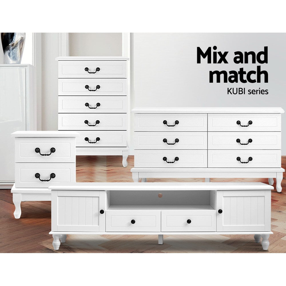 Artiss TV Cabinet Entertainment Unit 160cm White Kubi - Cosy Abode