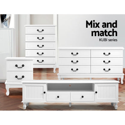 Artiss TV Cabinet Entertainment Unit 160cm White Kubi - Cosy Abode