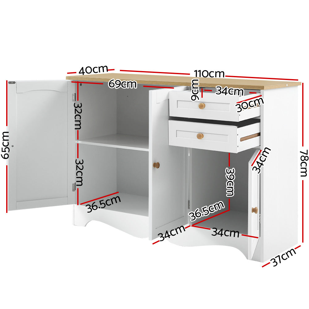 Artiss Buffet Sideboard 3 Doors - BERNE White - Cosy Abode