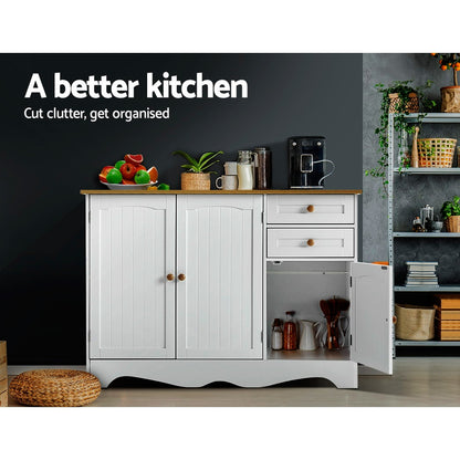 Artiss Buffet Sideboard 3 Doors - BERNE White - Cosy Abode