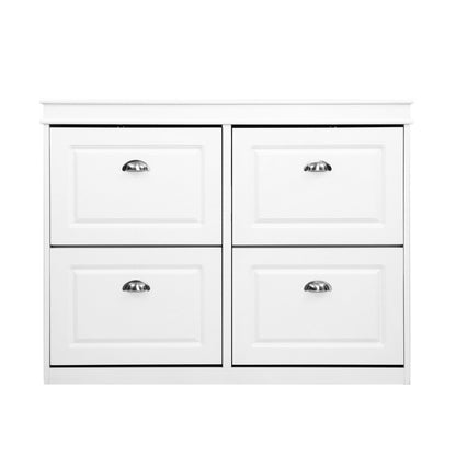 Artiss Shoe Rack Cabinet 24 Pairs 4-tier White Paul - Cosy Abode