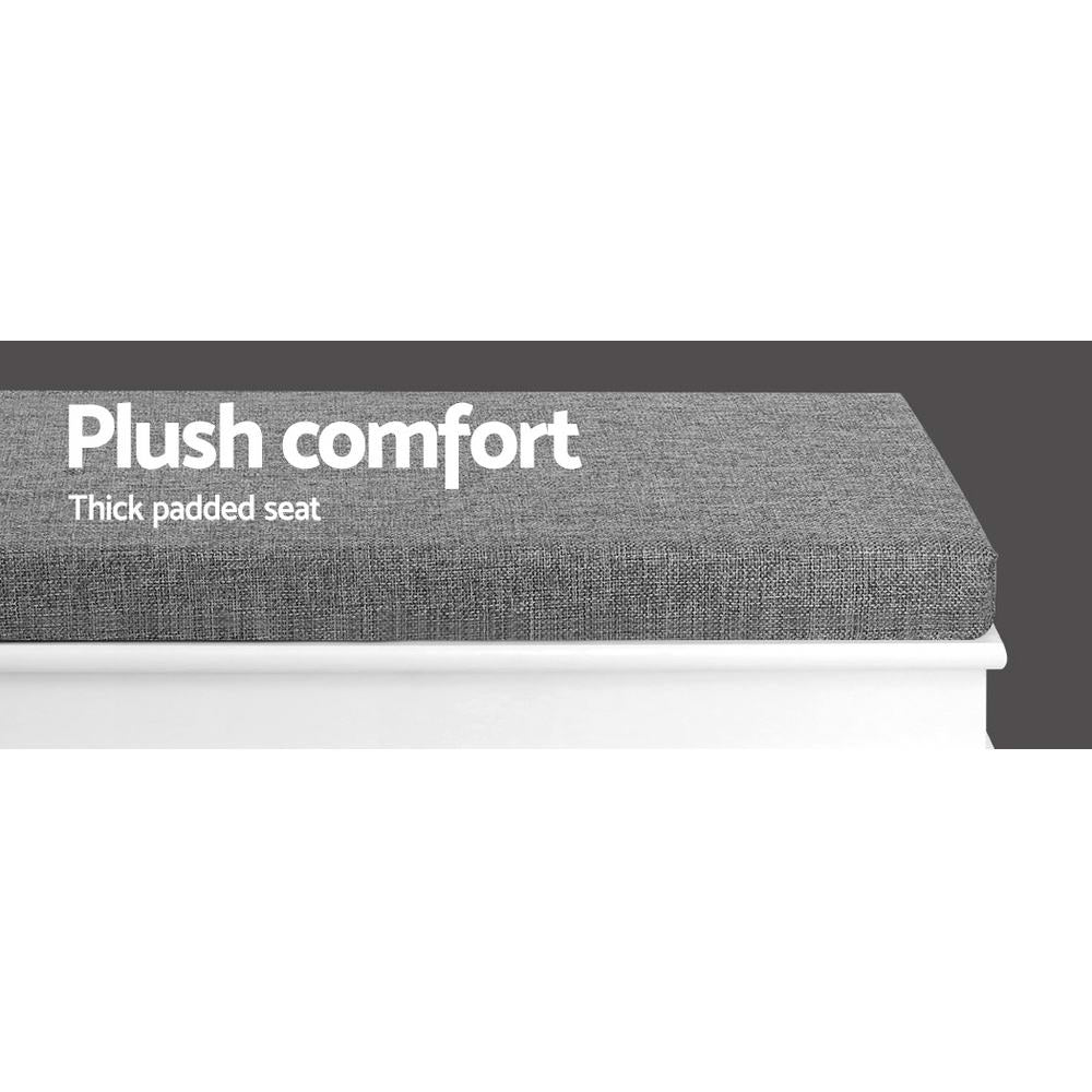 Artiss Shoe Rack Cabinet Bench 8 Pairs White - Cosy Abode