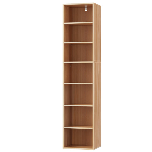 Artiss Bookshelf 7 Tiers MILO Pine - Cosy Abode