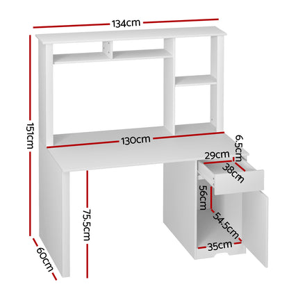 Artiss Computer Desk Office Study Desks Table Drawer Bookshelf Cabinet - Cosy Abode
