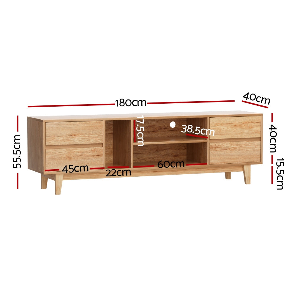 Artiss Entertainment Unit Stand TV Cabinet Storage Drawer Shelf 180cm Wooden - Cosy Abode