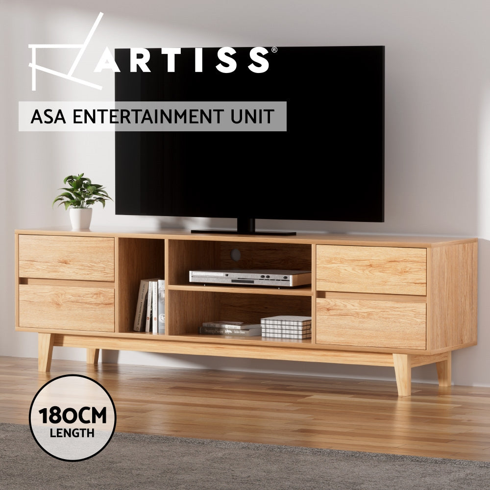 Artiss Entertainment Unit Stand TV Cabinet Storage Drawer Shelf 180cm Wooden - Cosy Abode