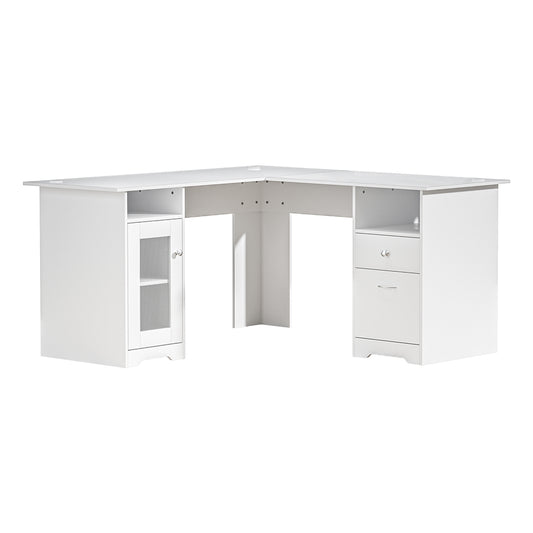 Artiss Corner Computer Desk Office Study Desks Table L-Shape Drawers Tables - Cosy Abode