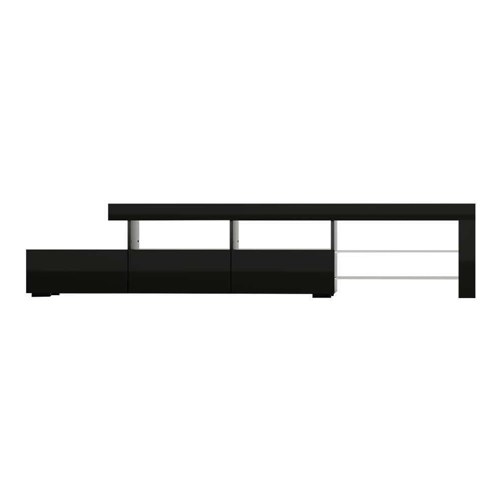 Artiss Entertainment Unit TV Cabinet LED 215cm Black Caya - Cosy Abode