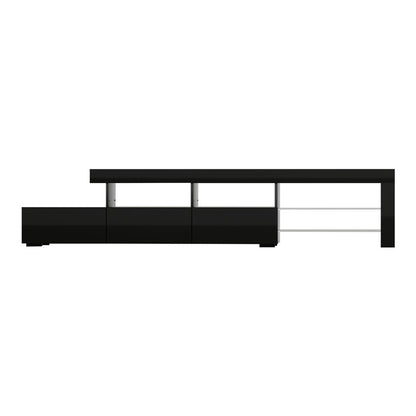 Artiss Entertainment Unit TV Cabinet LED 215cm Black Caya - Cosy Abode