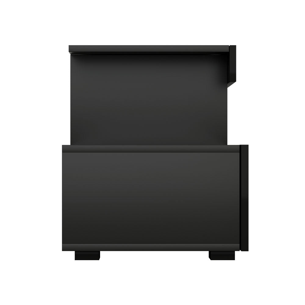 Artiss Entertainment Unit TV Cabinet LED 215cm Black Caya - Cosy Abode
