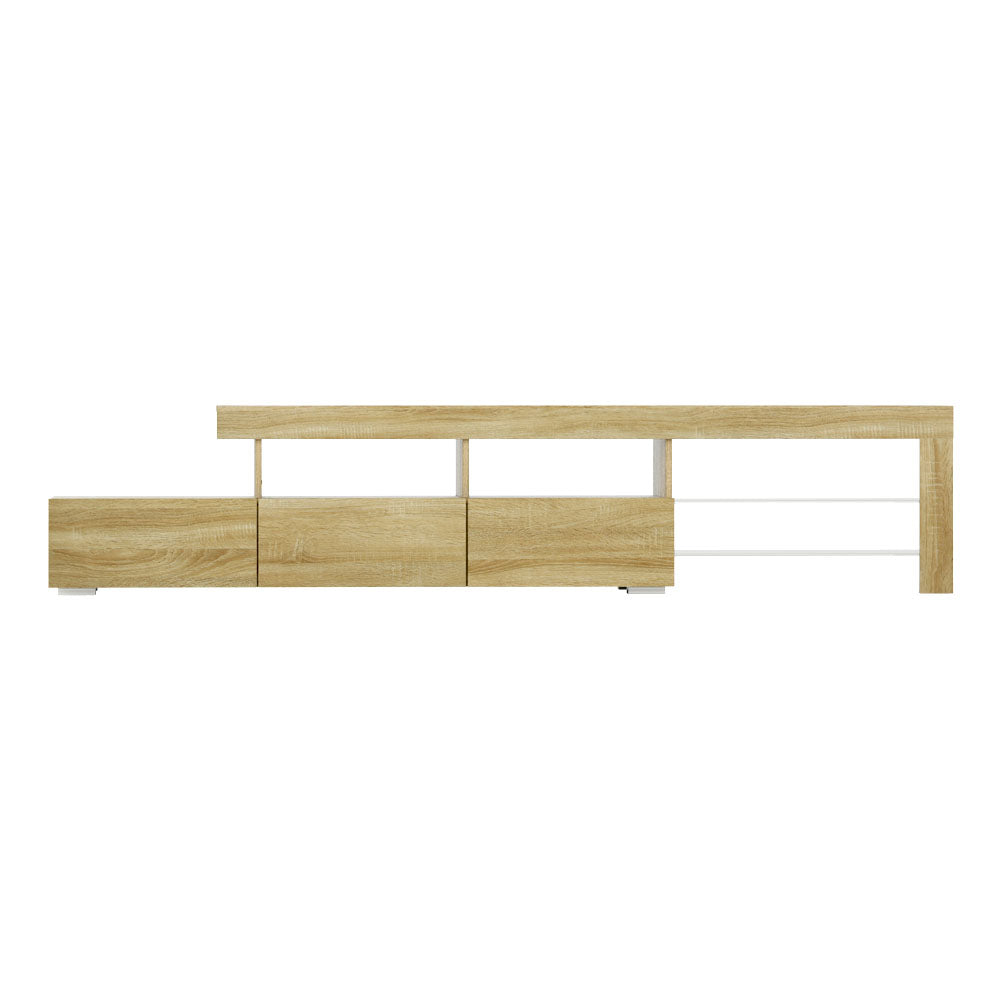 Artiss Entertainment Unit TV Cabinet LED 215cm Pine Caya - Cosy Abode