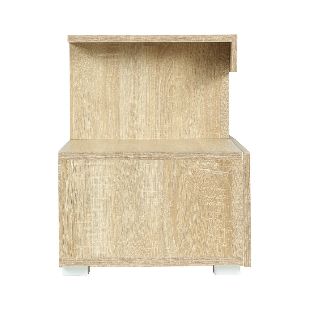 Artiss Entertainment Unit TV Cabinet LED 215cm Pine Caya - Cosy Abode