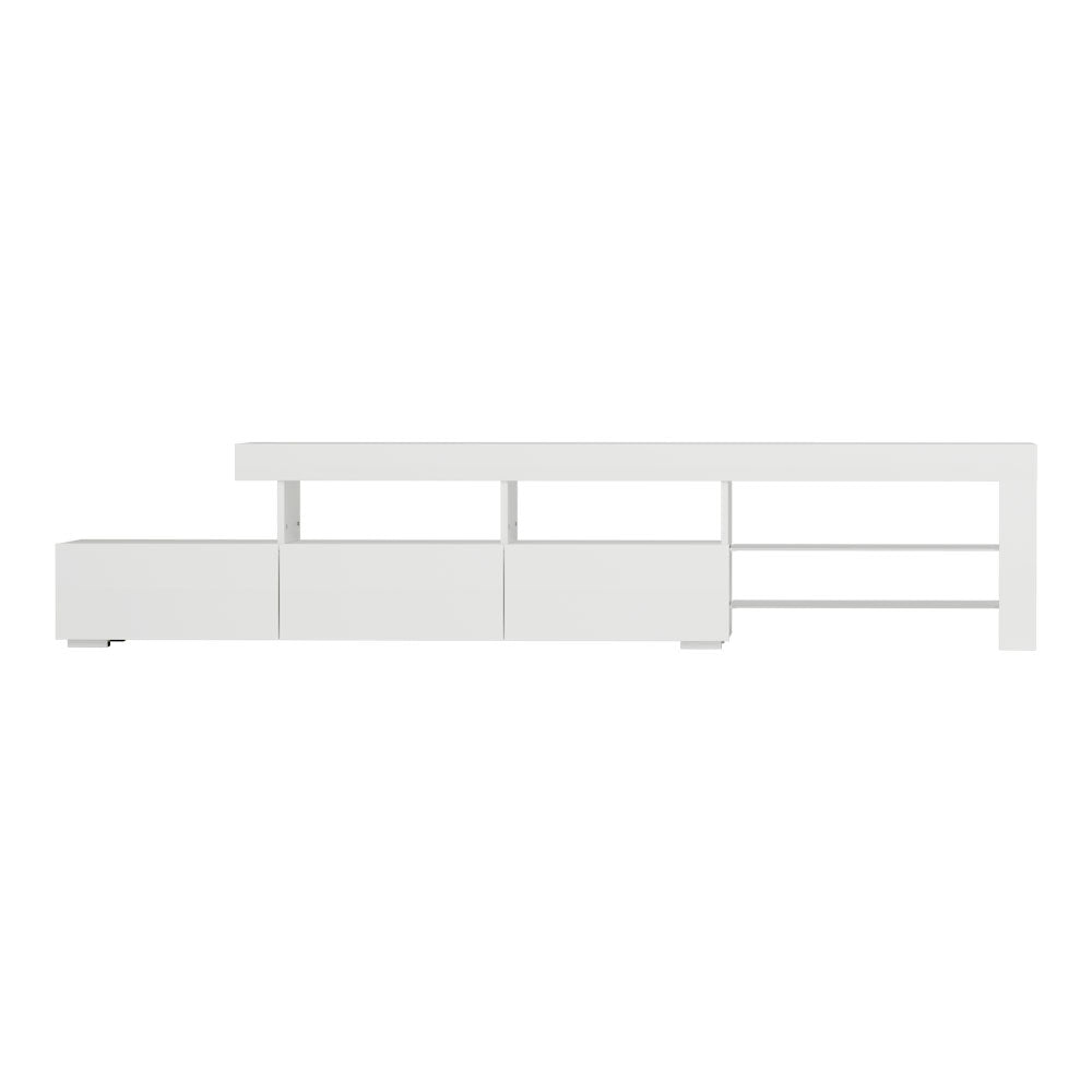 Artiss Entertainment Unit TV Cabinet LED 215cm White Caya - Cosy Abode