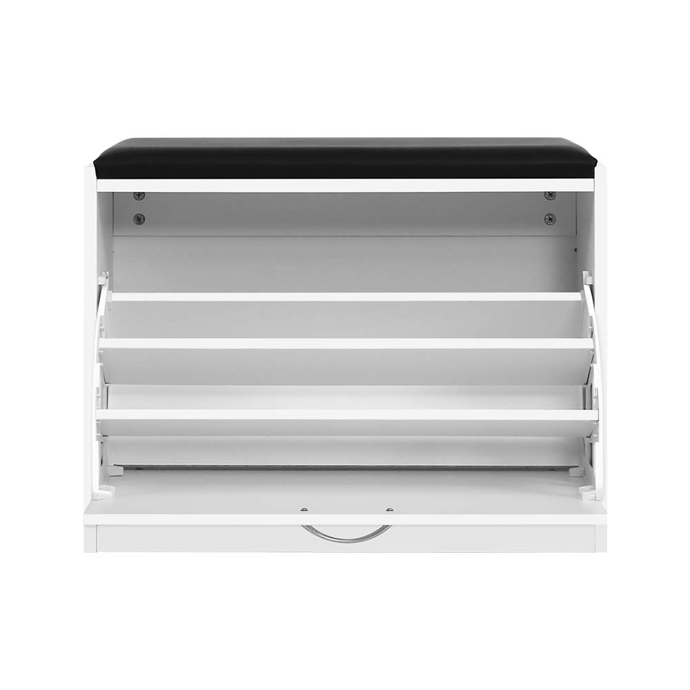 Artiss Shoe Cabinet Bench Shoes Storage Rack Organiser Drawer White 15 Pairs - Cosy Abode