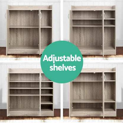 Artiss Shoe Rack Cabinet 21 Pairs Adjustable Shelves Pine Clair - Cosy Abode