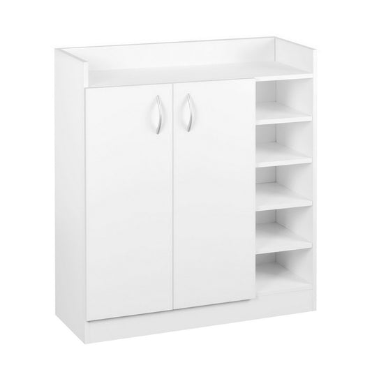 Artiss Shoe Rack Cabinet 21 Pairs Adjustable Shelves White Clair - Cosy Abode