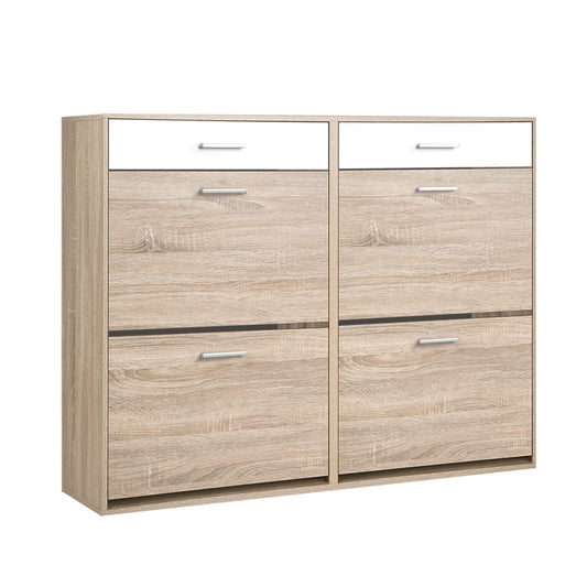 Artiss Shoe Rack Cabinet 36 Pairs Adjustable Shelves Pine Sara - Cosy Abode