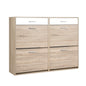 Artiss Shoe Rack Cabinet 36 Pairs Adjustable Shelves Pine Sara - Cosy Abode