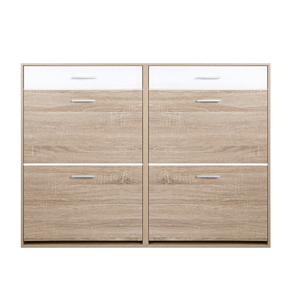 Artiss Shoe Rack Cabinet 36 Pairs Adjustable Shelves Pine Sara - Cosy Abode