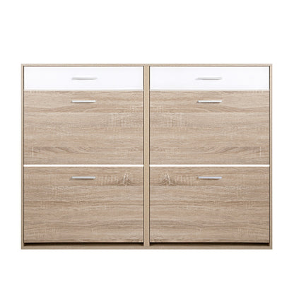 Artiss Shoe Rack Cabinet 36 Pairs Adjustable Shelves Pine Sara - Cosy Abode