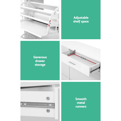 Artiss Shoe Rack Cabinet 36 Pairs Adjustable Shelves White Sara - Cosy Abode