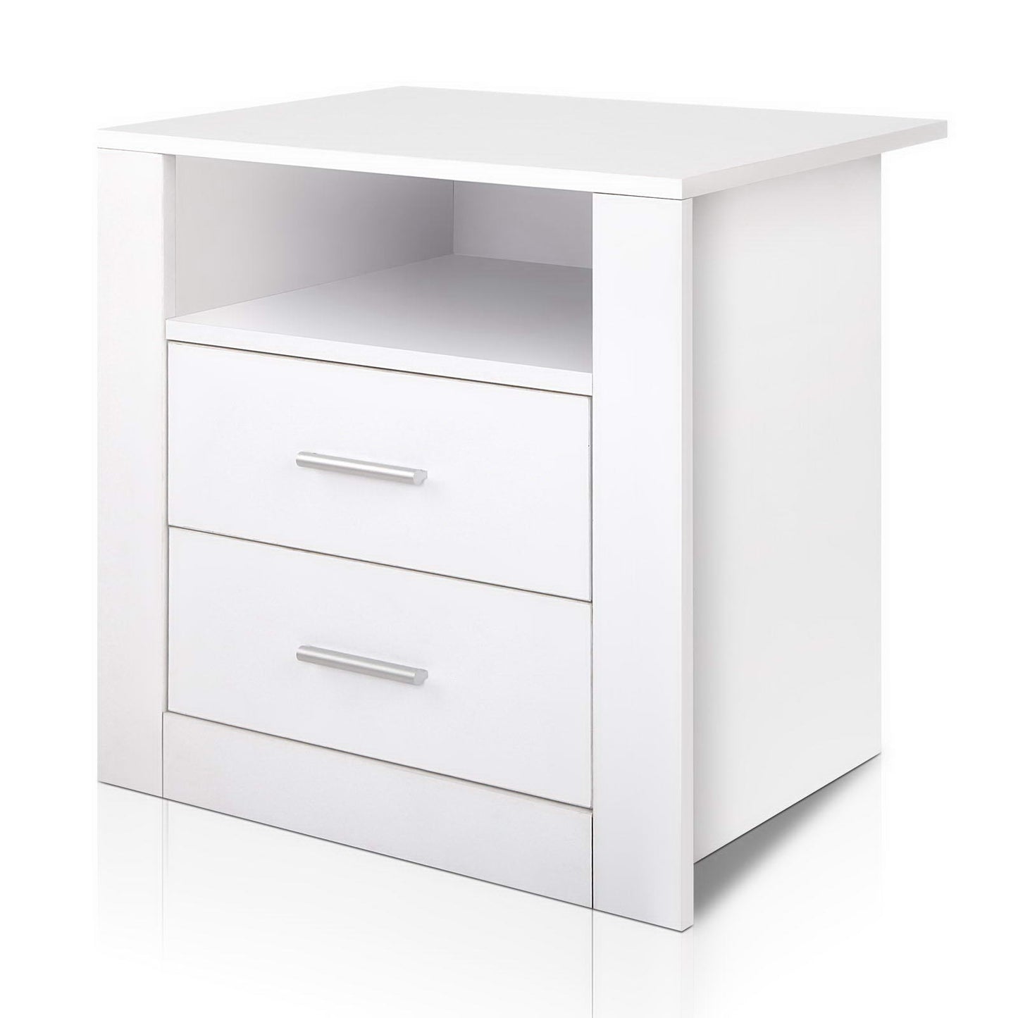 Artiss Bedside Table 2 Drawers with Shelf - TARA White - Cosy Abode