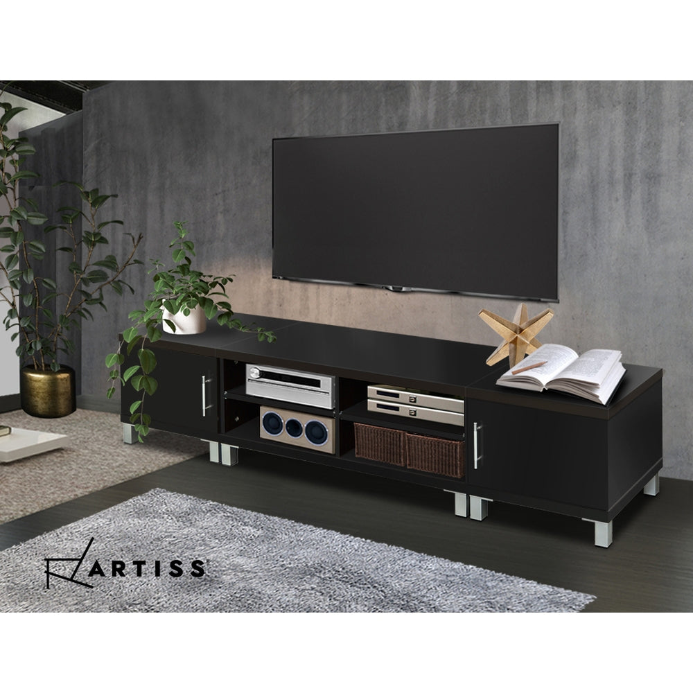 Artiss TV Cabinet Entertainment Unit 190cm Black Danson - Cosy Abode