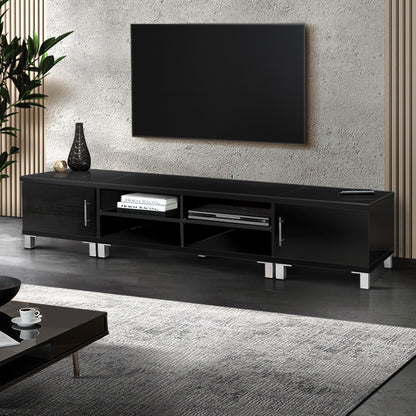 Artiss TV Cabinet Entertainment Unit 190cm Black Danson - Cosy Abode