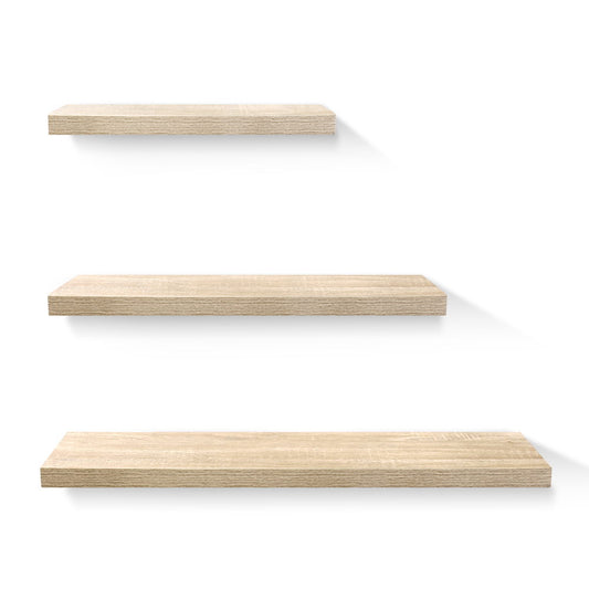 Artiss Floating Wall Shelf Set of 3 Oak - Cosy Abode