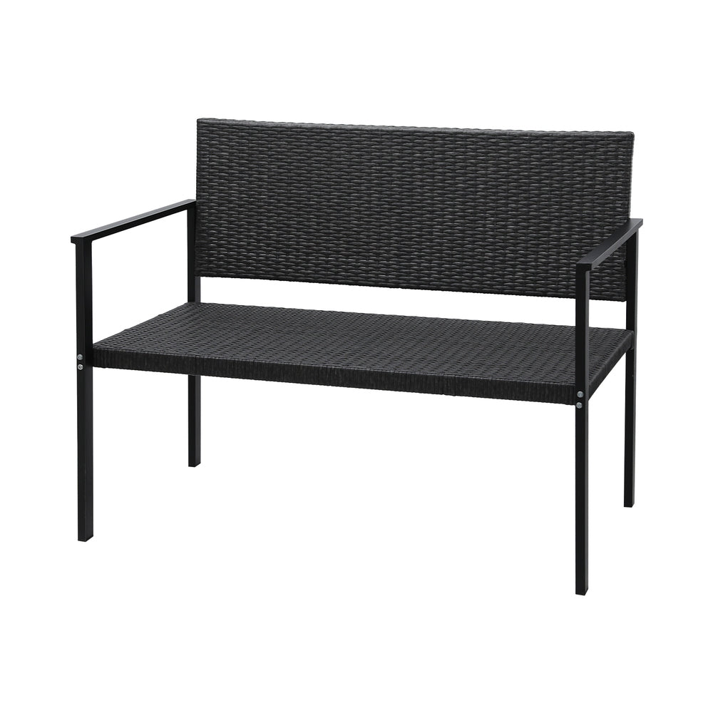 Gardeon Outdoor Garden Bench Seat Rattan- Grey - Cosy Abode