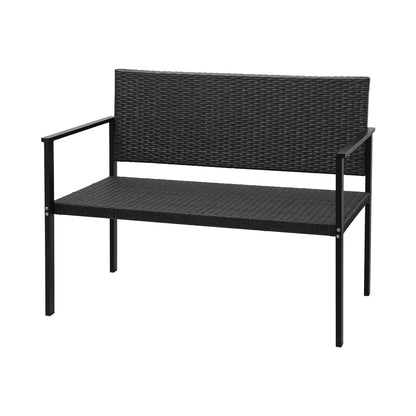 Gardeon Outdoor Garden Bench Seat Rattan- Grey - Cosy Abode