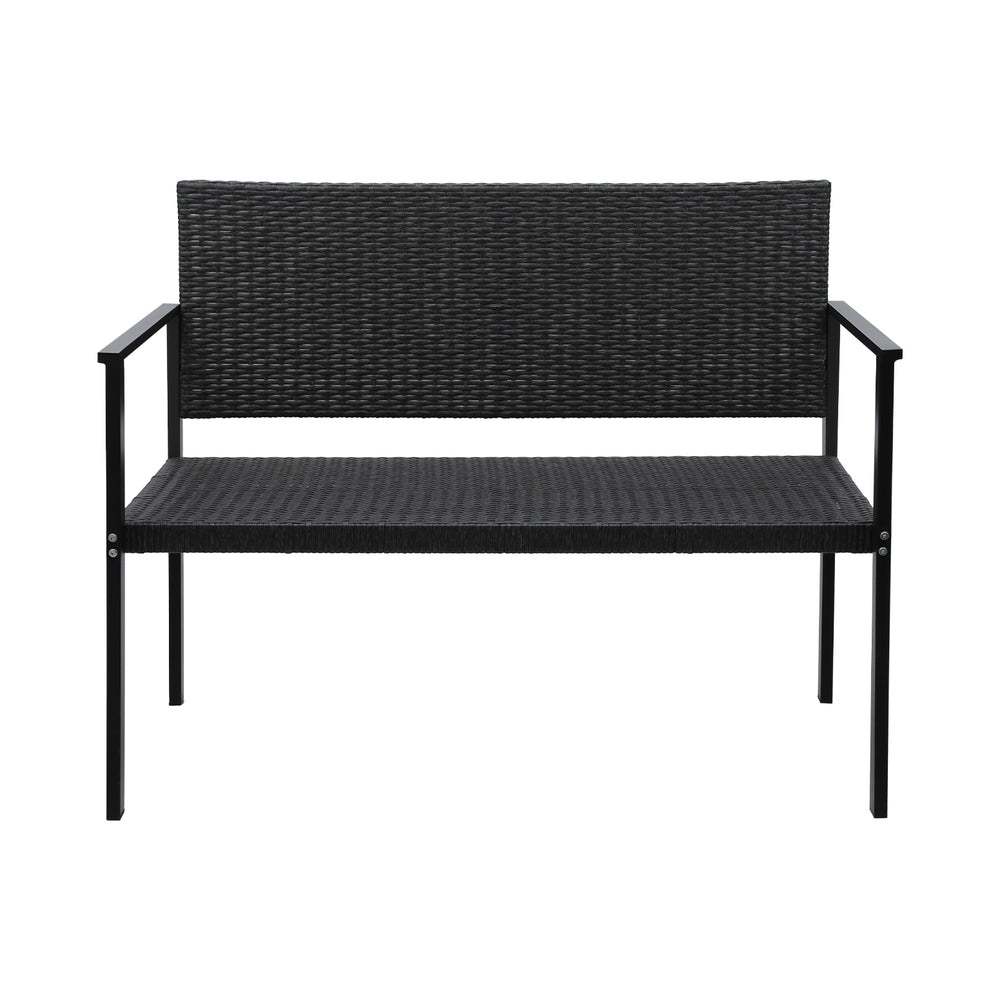Gardeon Outdoor Garden Bench Seat Rattan- Grey - Cosy Abode