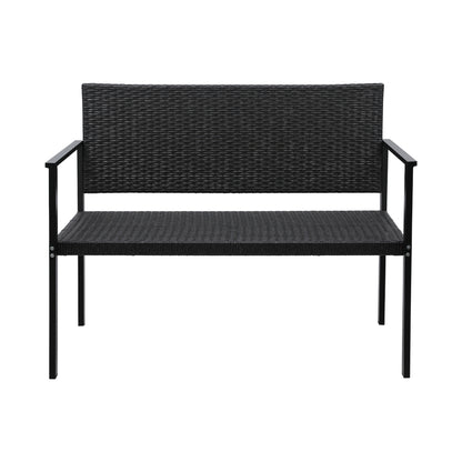 Gardeon Outdoor Garden Bench Seat Rattan- Grey - Cosy Abode