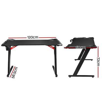 Artiss Gaming Desk Computer Desks LED Light 120CM - Cosy Abode