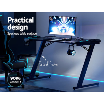 Artiss Gaming Desk Computer Desks LED Light 120CM - Cosy Abode