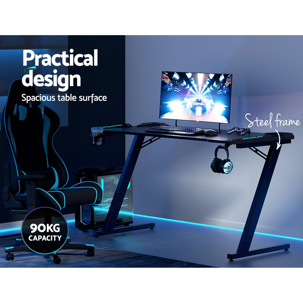 Artiss Gaming Desk Computer Desks LED Light 140CM - Cosy Abode