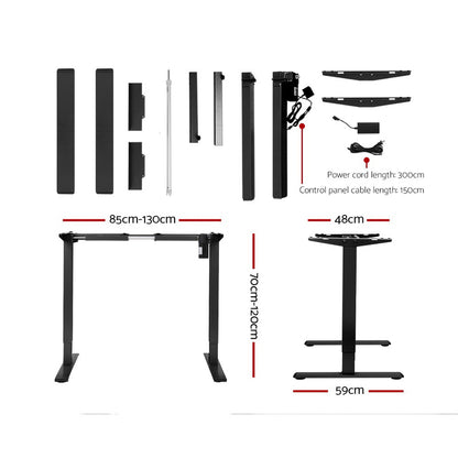 Artiss Standing Desk Frame Only Motorised Black - Cosy Abode