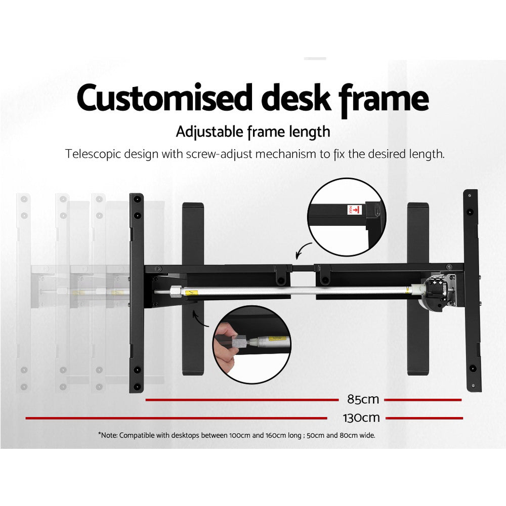 Artiss Standing Desk Frame Only Motorised Black - Cosy Abode