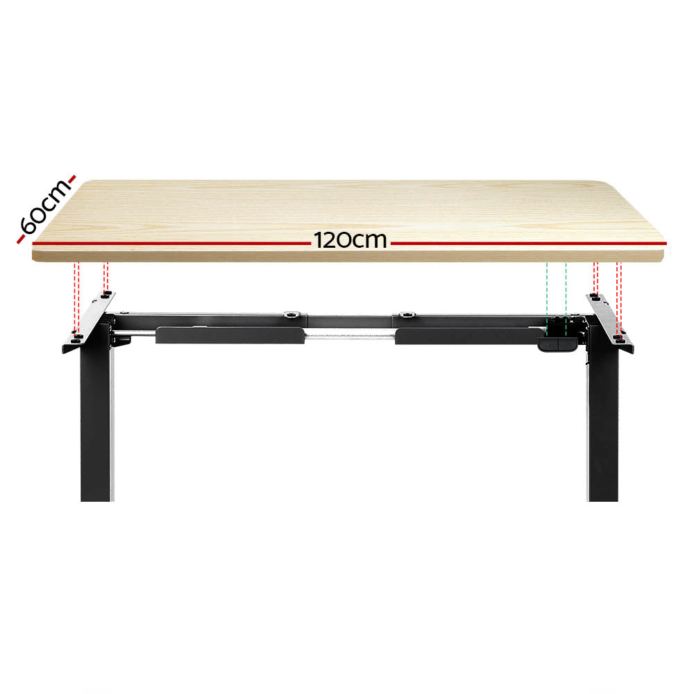 Artiss Standing Desk Motorised White Oak 120CM - Cosy Abode
