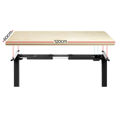 Artiss Standing Desk Motorised White Oak 120CM - Cosy Abode