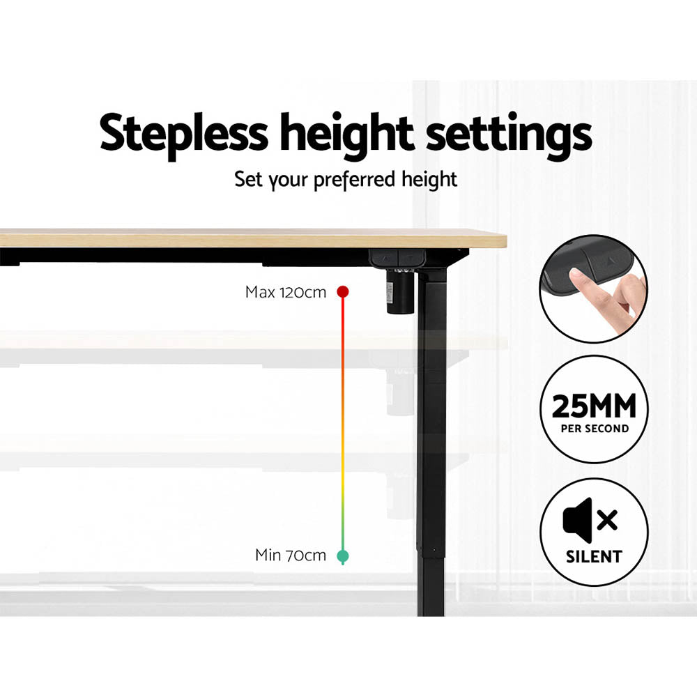 Artiss Standing Desk Motorised White Oak 120CM - Cosy Abode