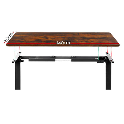 Artiss Standing Desk Motorised Rustic Brown 140CM - Cosy Abode