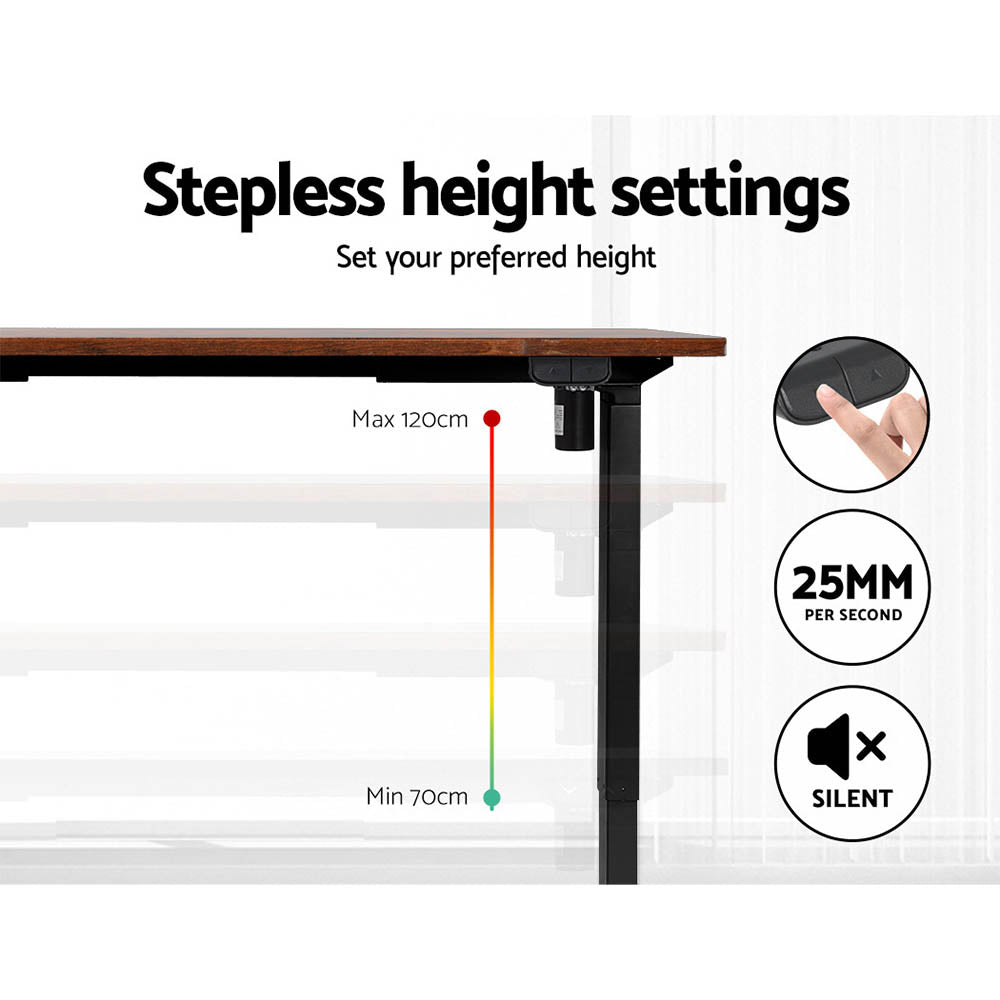 Artiss Standing Desk Motorised Rustic Brown 140CM - Cosy Abode