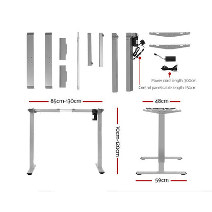Artiss Standing Desk Frame Only Motorised Grey - Cosy Abode