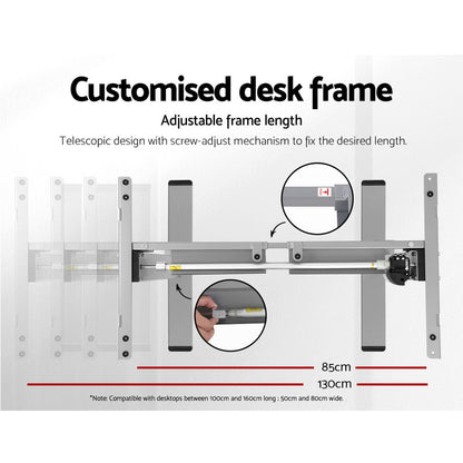 Artiss Standing Desk Frame Only Motorised Grey - Cosy Abode
