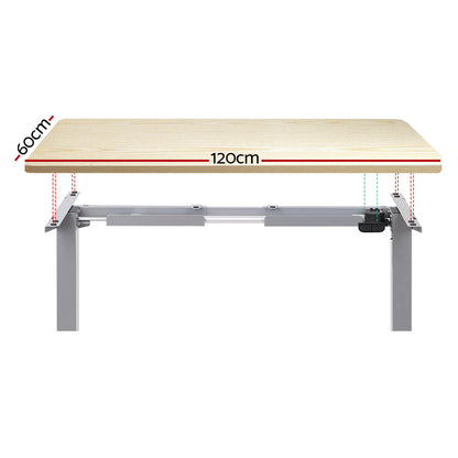 Artiss Standing Desk Motorised 120CM White Oak - Cosy Abode