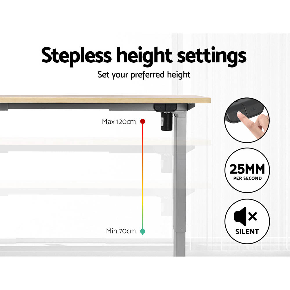 Artiss Standing Desk Motorised 120CM White Oak - Cosy Abode